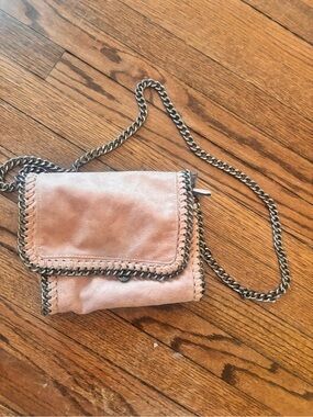 Small Pink Chain-Trim Crossbody Bag